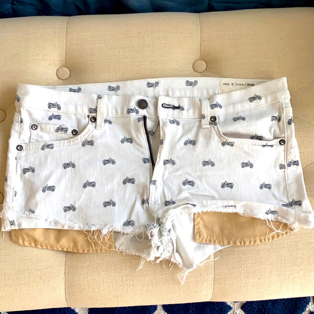 Vintage Rag And Bone Exclusive Moto Jeans Shorts